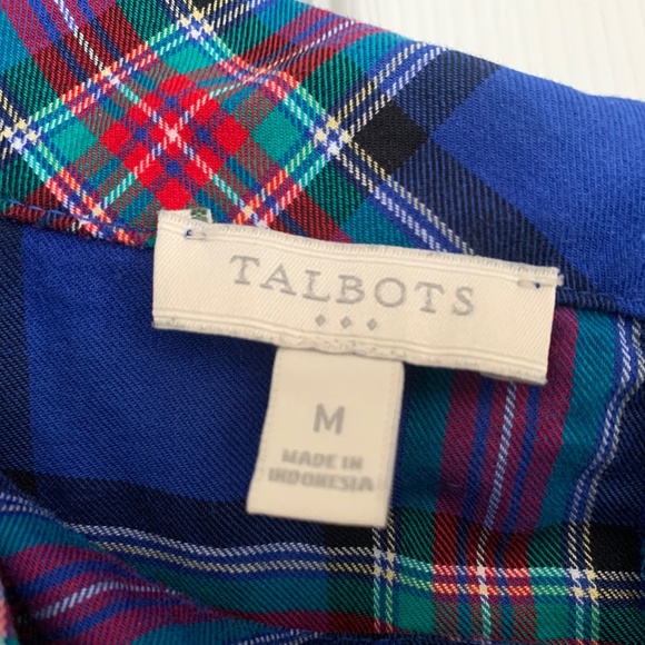 Talbots Cowl Neck Cotton Plaid Tunic 3/4 Sleeve Size M. - Picture 4 of 7